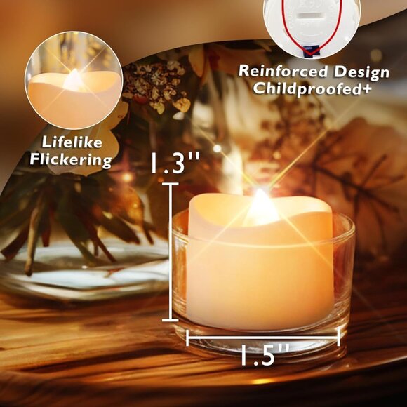 24-Pack Flameless LED Tea Lights Candles Battery Operated, 200+Hour Fake Electri - Picture 3 of 8